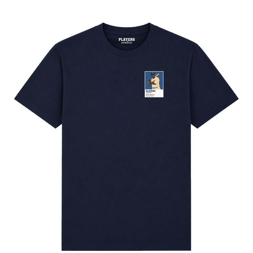 Jackie Robinson Dodgers Baseball Icon Frame Men's T-Shirt - Navy