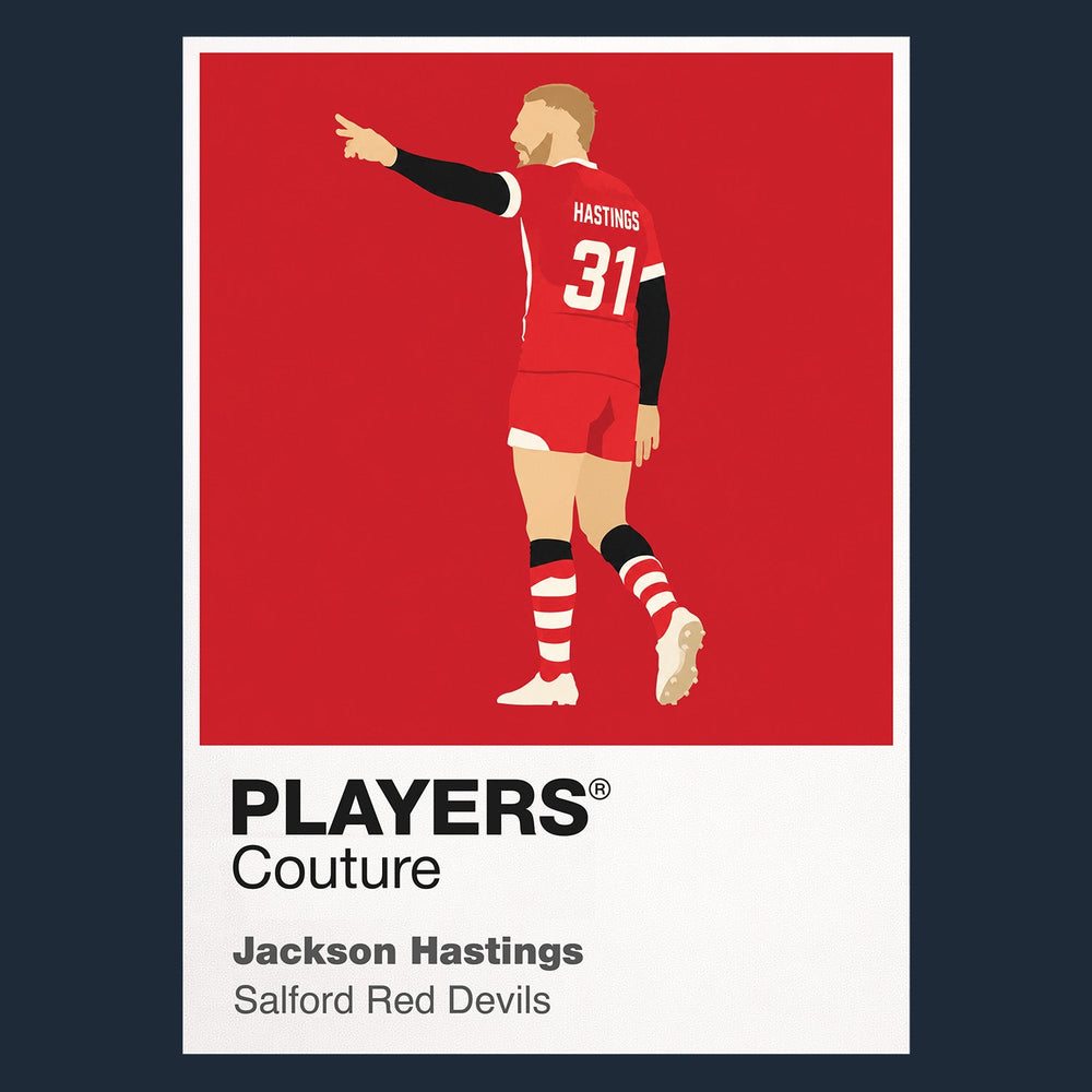 Jackson Hastings Salford Red Devils rugby league T-shirt navy