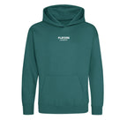 Essentials Collection hoodie – green kids' hoodie with white Essentials Collection letters and Players Couture logo on the