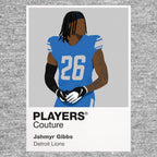 Jahmyr Gibbs Detroit Lions grey Icon Frame artwork detail