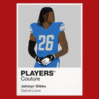 Jahmyr Gibbs Detroit Lions red Icon Frame artwork detail