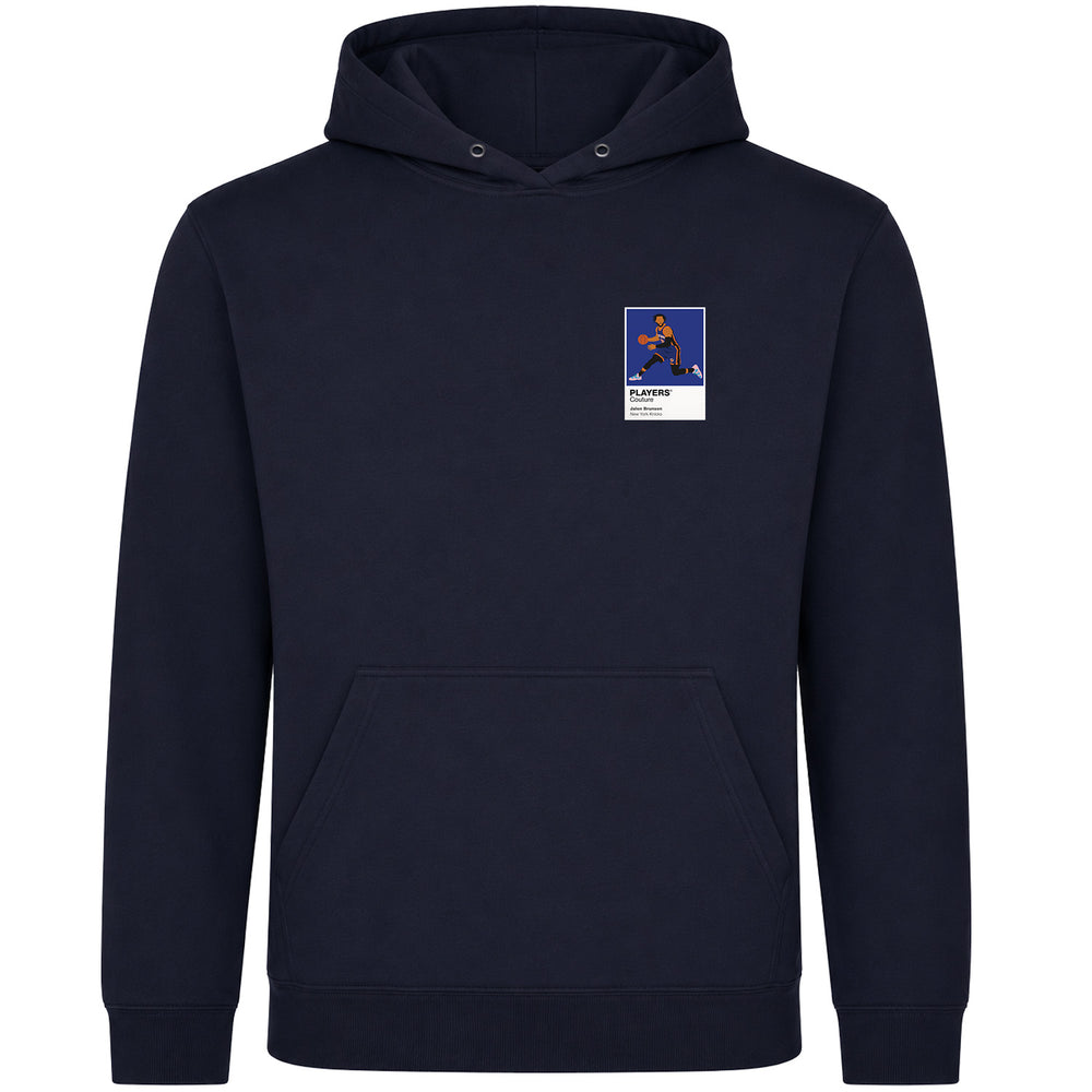 Jalen Brunson Knicks Basketball Icon Frame Men's Hoodie - Navy