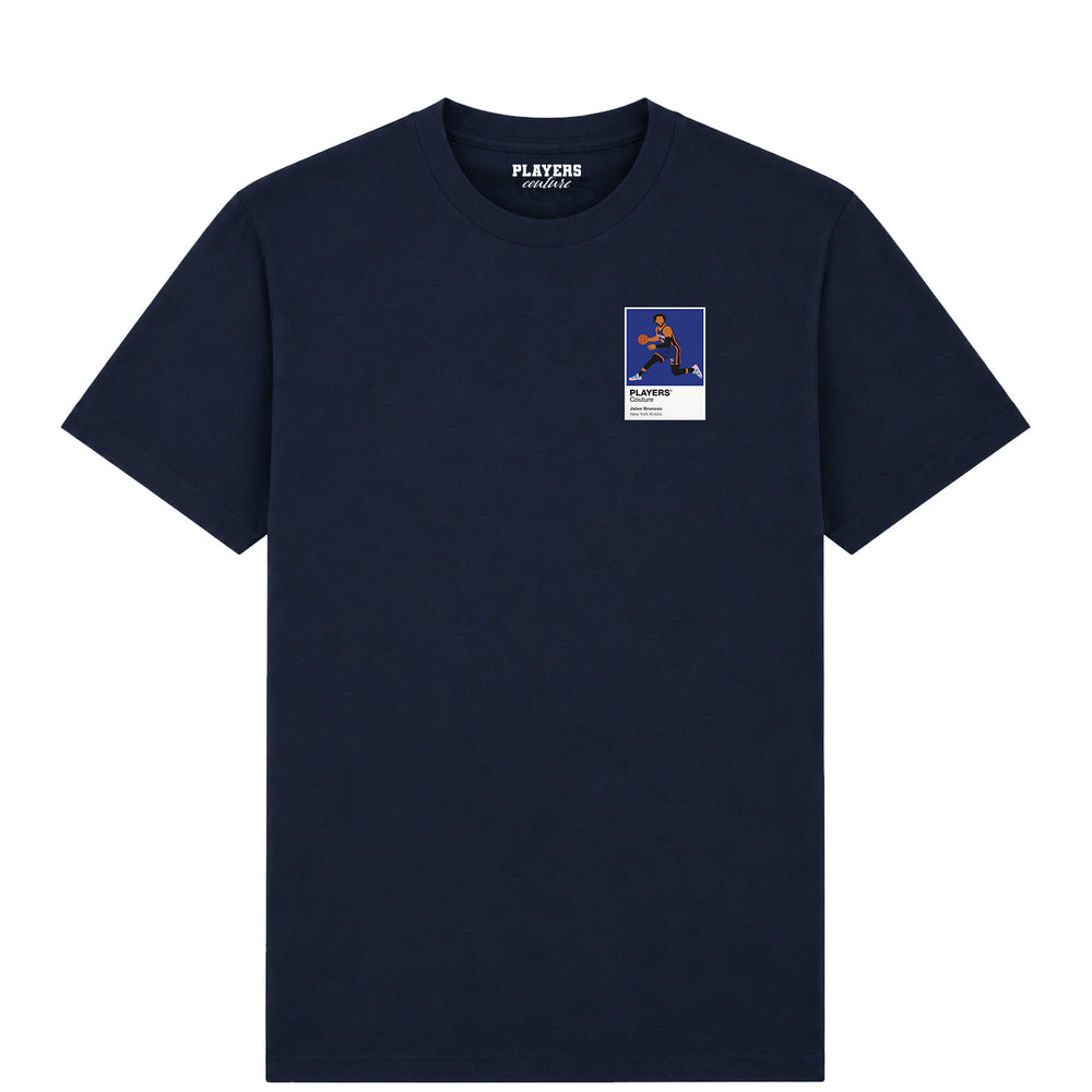 Jalen Brunson Knicks Basketball Icon Frame Men's T-Shirt - Navy