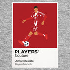 Jamal Musiala Bayern Munich Icon Frame Kids T-Shirt — Gray Artwork