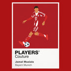 Jamal Musiala Bayern Munich Icon Frame Men's Hoodie — Red Artwork