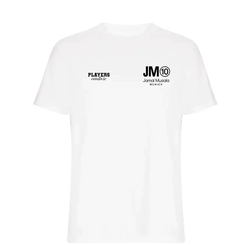 Jamal Musiala t-shirt – white men's t-shirt featuring the Jamal Musiala Players Couture logo