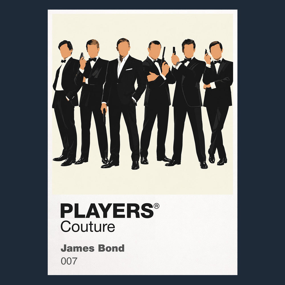 James Bond James Bond in dinner jacket within the gun-barrel circle Icon Frame artwork in navy