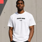 James Bond white men's T-shirt lifestyle photograph 1