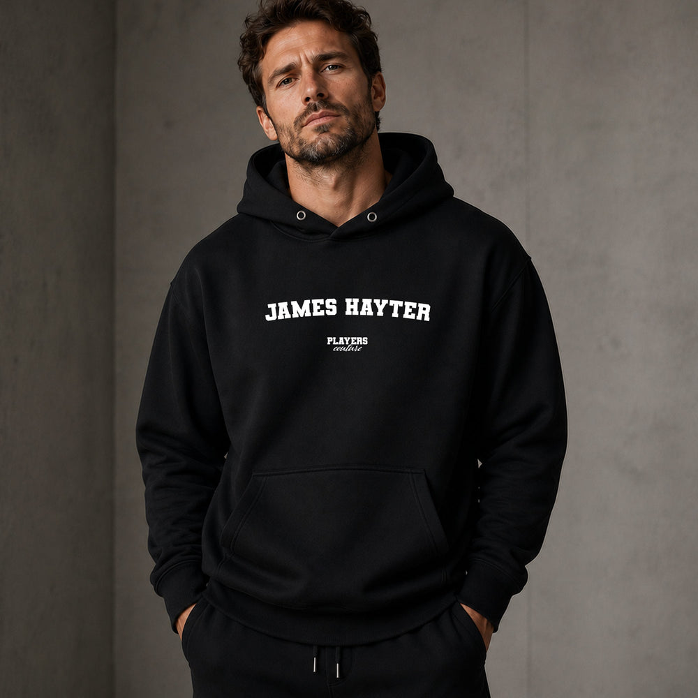 james-hayter name-print hoodie - black