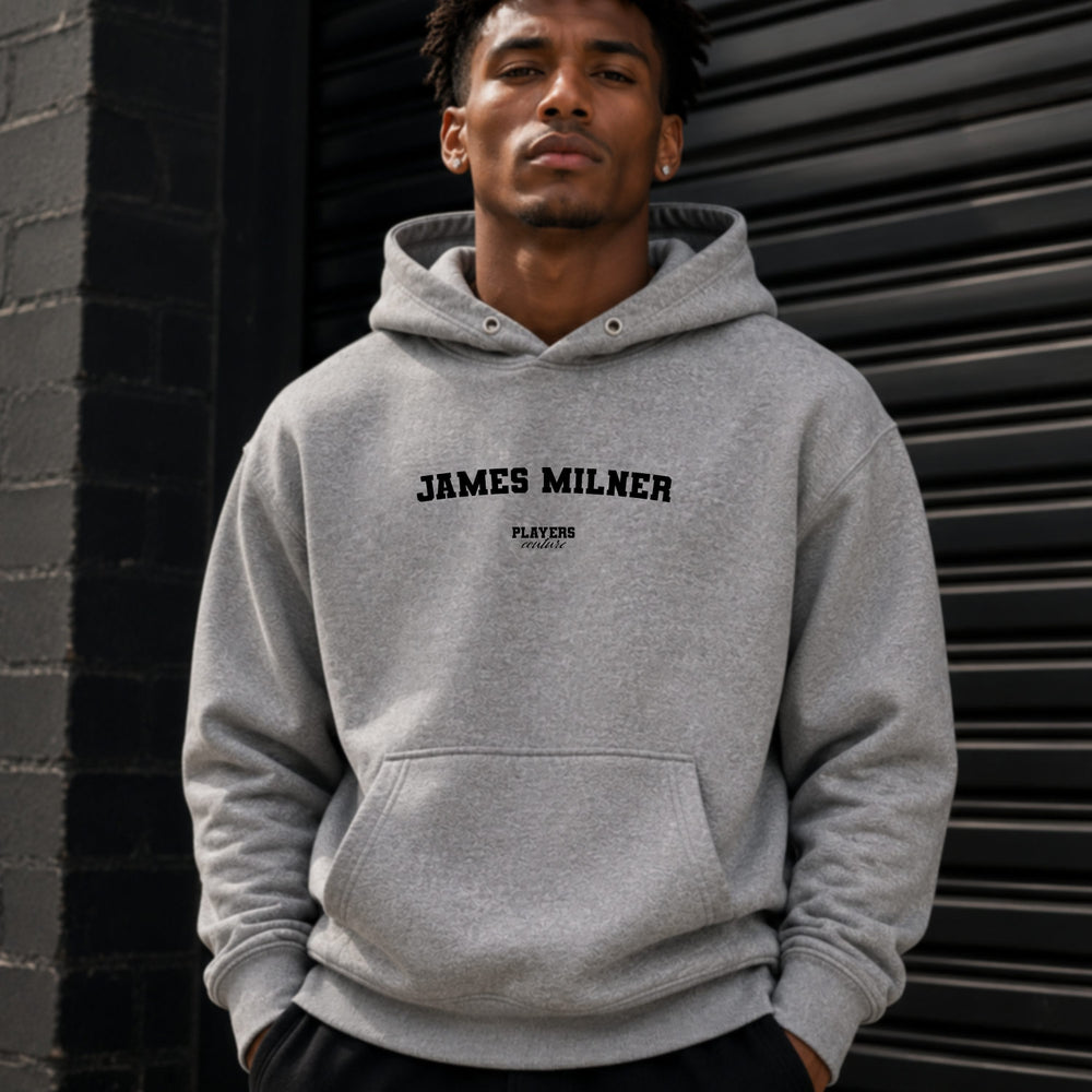 james-milner name-print hoodie - grey