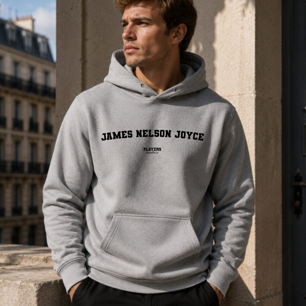 james-nelson-joyce name-print hoodie - grey