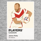 James Roby St Helens rugby league hoodie grey