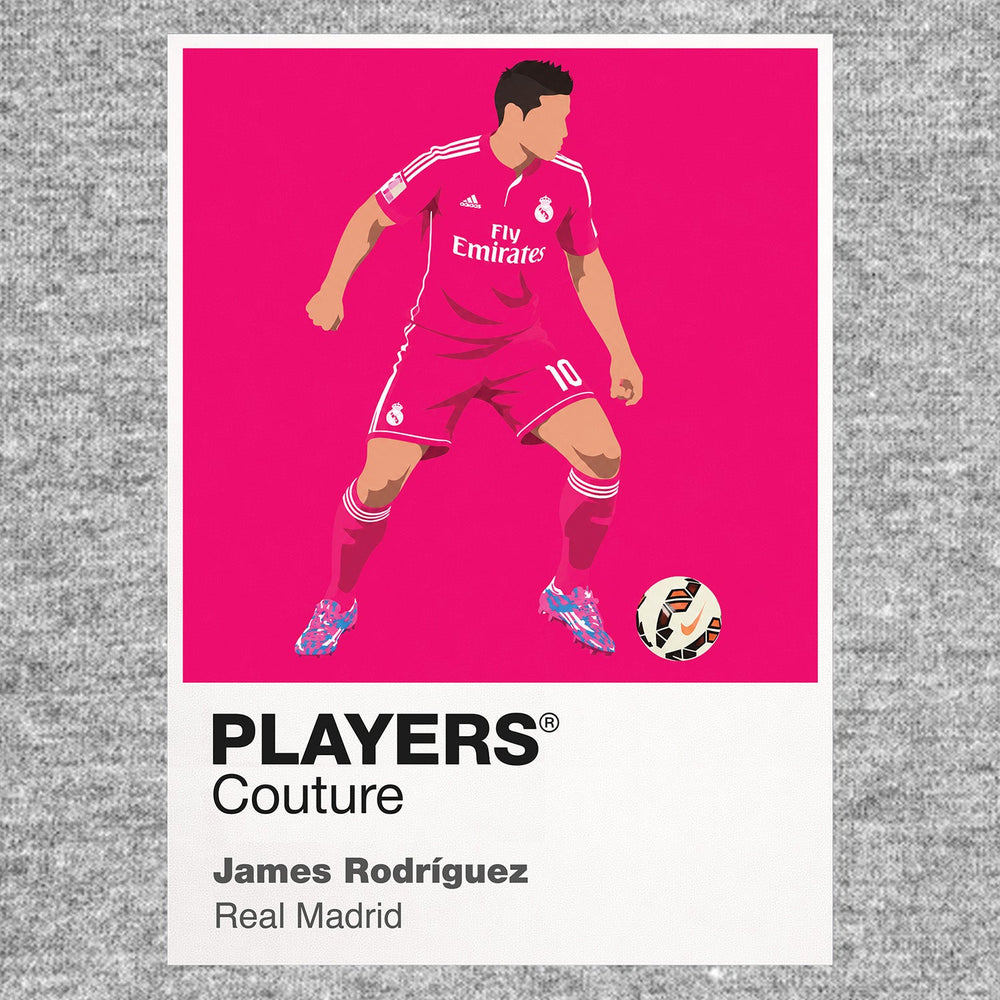 James Rodríguez Real Madrid pink away Icon Frame artwork in grey