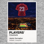 Jamie Carragher Liverpool number 23 Icons in Lights Frame artwork in grey