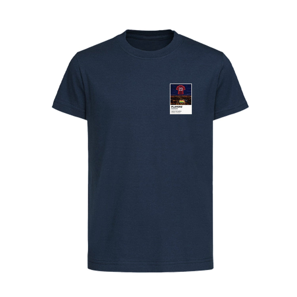 Jamie Carragher Liverpool Icons in Lights Frame Kids T-Shirt in Navy