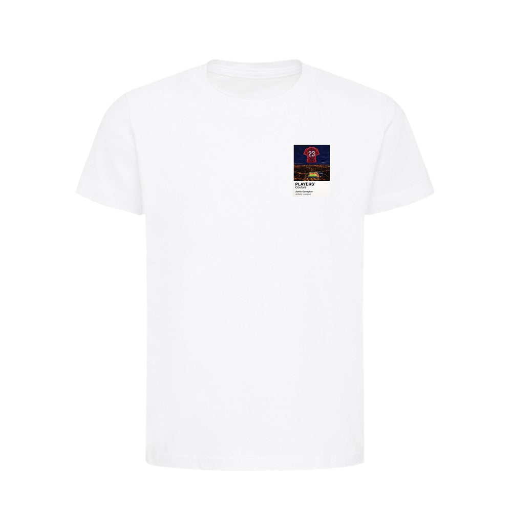 Jamie Carragher Liverpool Icons in Lights Frame Kids T-Shirt in White