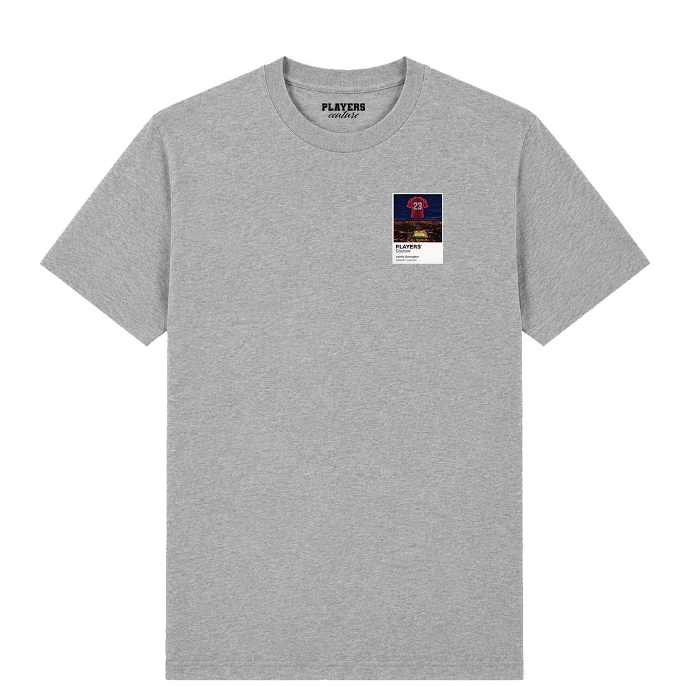 Jamie Carragher Liverpool Icons in Lights Frame Men's T-Shirt in Gray