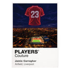 Jamie Carragher Liverpool number 23 Icons in Lights Frame artwork in white