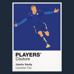 Jamie Vardy Leicester City Icon Frame Kids Hoodie — Navy Artwork