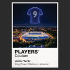 Jamie Vardy Leicester City number 9 Icons in Lights Frame artwork in black