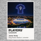 Jamie Vardy Leicester City number 9 Icons in Lights Frame artwork in grey