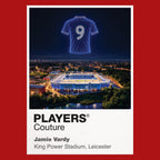 Jamie Vardy Leicester City number 9 Icons in Lights Frame artwork in red
