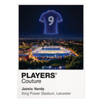Jamie Vardy Leicester City number 9 Icons in Lights Frame artwork in white