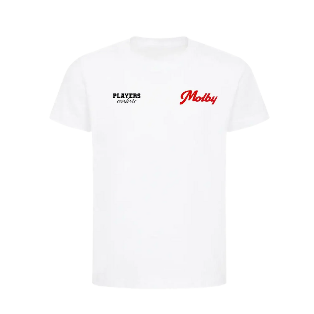 Jan Molby t-shirt – white kids' t-shirt featuring the Jan Molby Players Couture logo