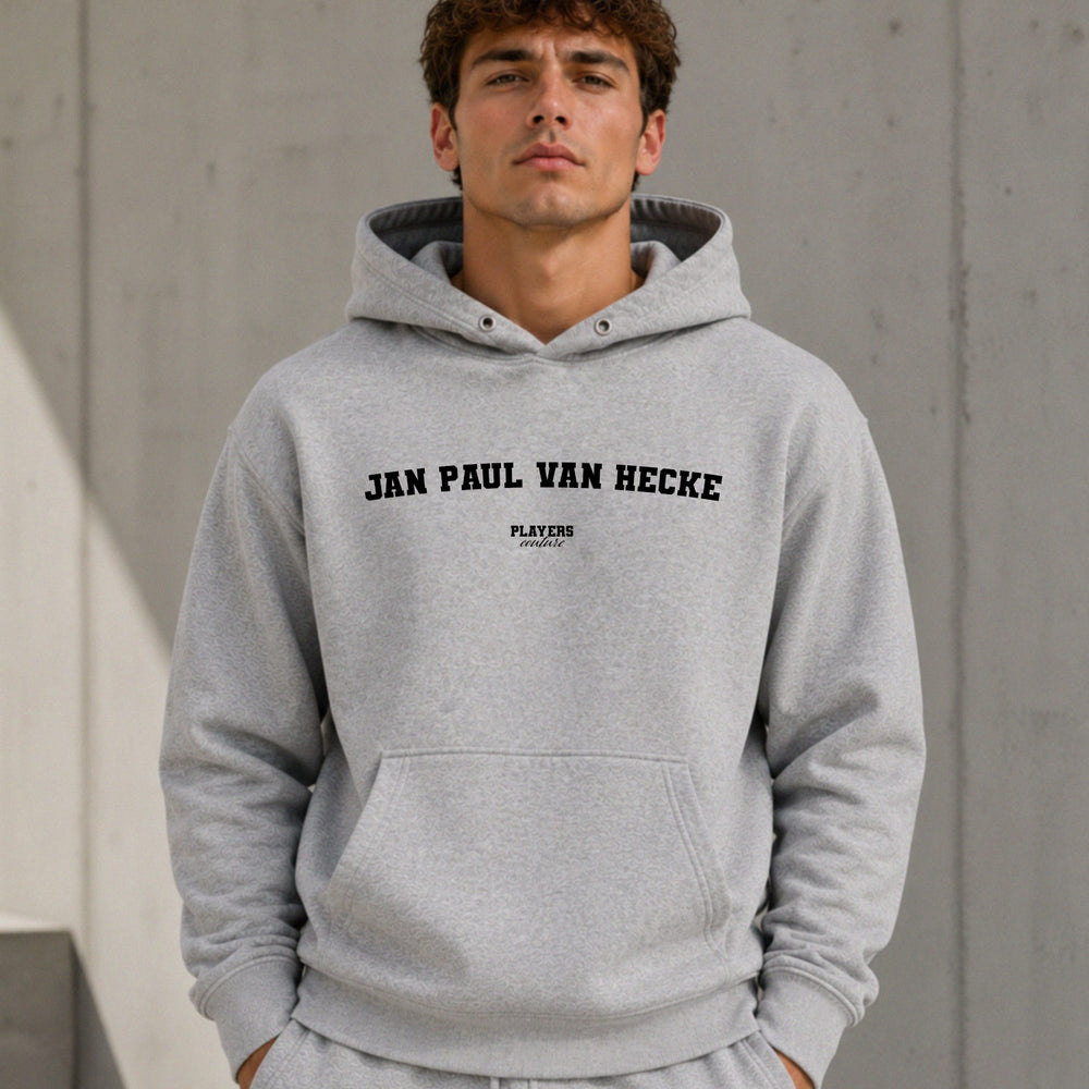 jan-paul-van-hecke name-print hoodie - grey