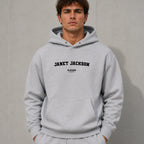 janet-jackson name-print hoodie - grey
