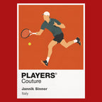Jannik Sinner Tennis Icon Frame Men's Hoodie