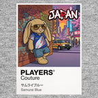 Japan Football Cool Bunny Men's Hoodie – Japan football cool bunny artwork close-up on Gray – Players Couture