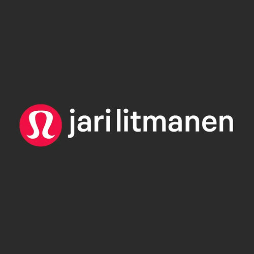Jari Litmanen Logo Men's T-Shirt – black close-up detail shot of the Jari Litmanen Players Couture logo design