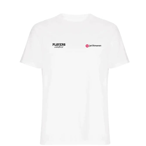 Jari Litmanen t-shirt – white men's t-shirt featuring the Jari Litmanen Players Couture logo