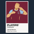 Jarrod Bowen West Ham United Icon Frame Kids Hoodie — Navy Artwork