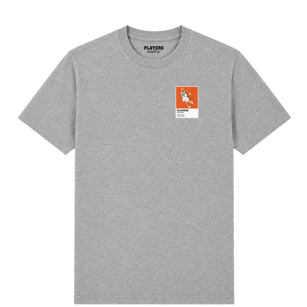 Jason Kidd Nets Basketball Icon Frame Men's T-Shirt - Gray