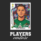 Javier Hernandez World Cup Sticker Men's T-Shirt – black close-up detail shot of the Javier Hernandez World Cup Players
