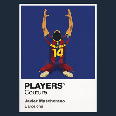 Javier Mascherano Barcelona navy Icon Frame artwork detail
