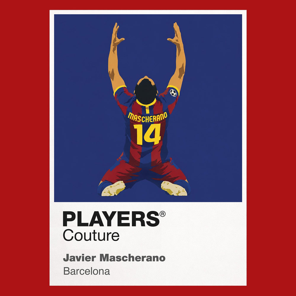Javier Mascherano Barcelona red Icon Frame artwork detail