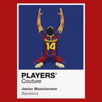 Javier Mascherano Barcelona red Icon Frame artwork detail