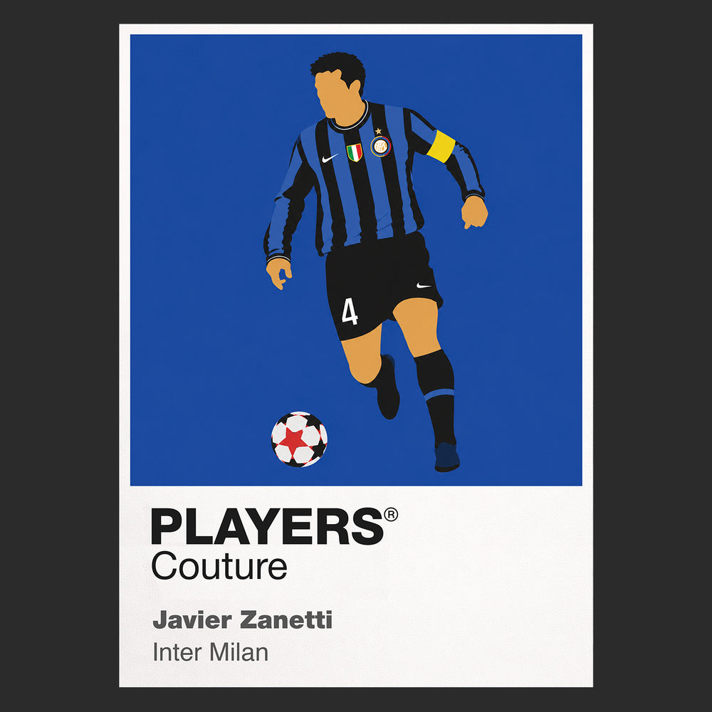 Javier Zanetti Inter Milan Icon Frame — Black