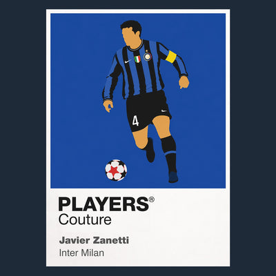 Javier Zanetti Inter Milan Icon Frame Men's Hoodie — Navy Artwork