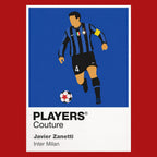 Javier Zanetti Inter Milan Icon Frame Men's Hoodie — Red Artwork