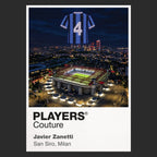 Javier Zanetti Inter Milan number 4 Icons in Lights Frame artwork in black
