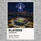 Javier Zanetti Inter Milan number 4 Icons in Lights Frame artwork in grey