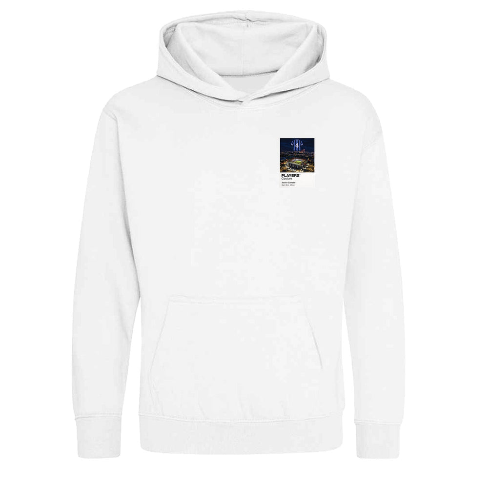 Javier Zanetti Inter Milan Icons in Lights Frame Kids Hoodie in White