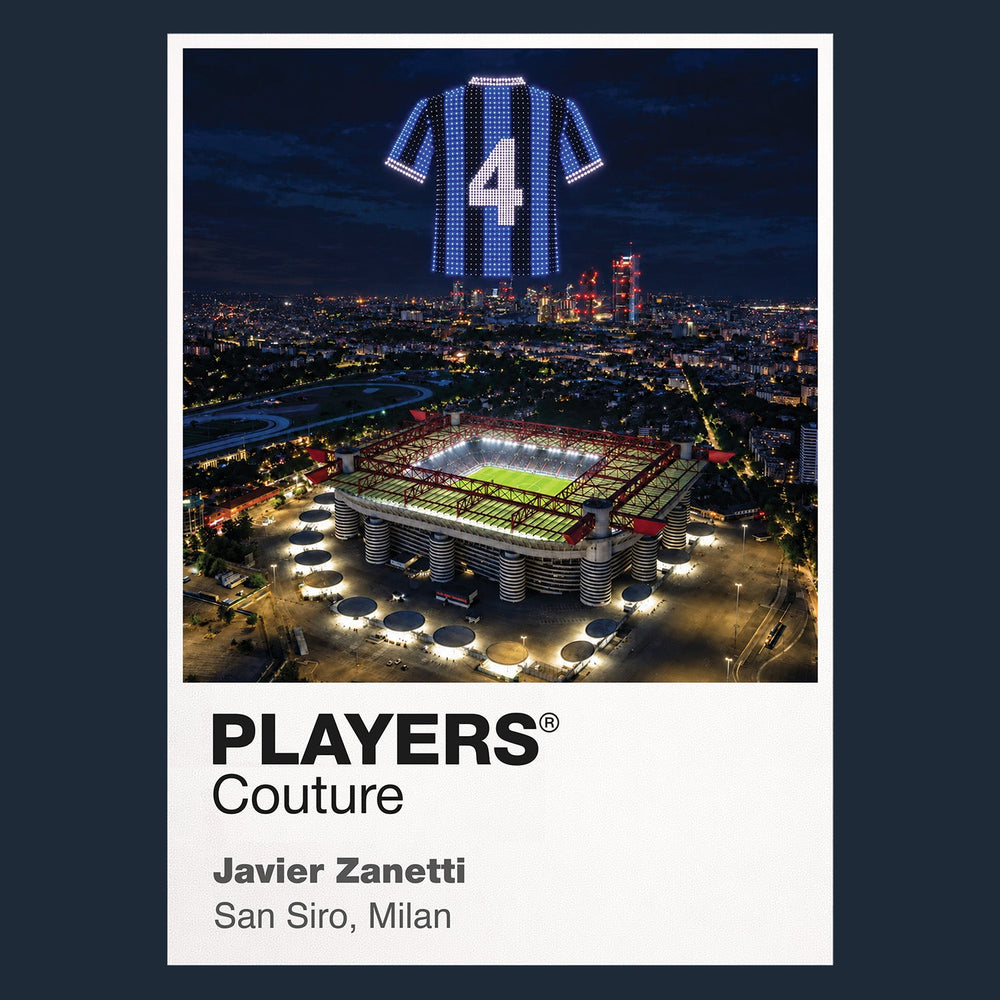 Javier Zanetti Inter Milan number 4 Icons in Lights Frame artwork