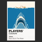 Jaws Brody, Hooper and Quint aboard the Orca above the unseen threat in Amity's water Icon Frame artwork in black