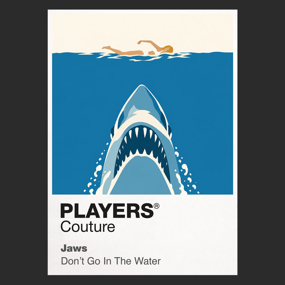 Jaws Brody, Hooper and Quint aboard the Orca above the unseen threat in Amity's water Icon Frame artwork in black