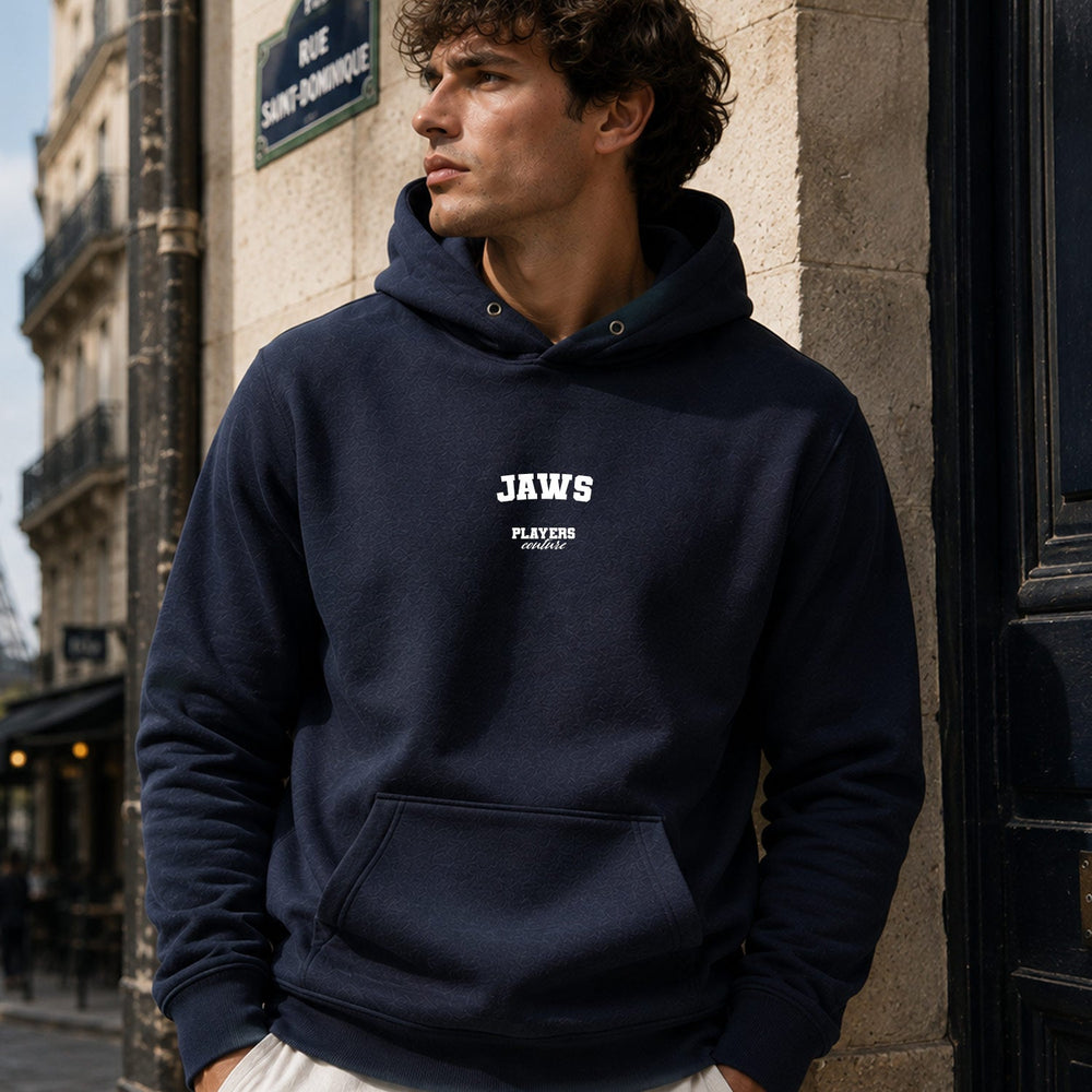 jaws name-print hoodie - navy